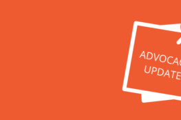 Advocacy Update within a box with a search tool icon
